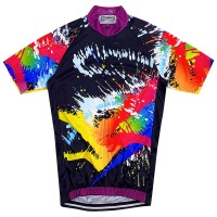 Bulk Customized Short Sleeve Whole Print Cycling Shirt Design Competition Zipper Style Cycling Shirt Cycling Shirt Supplier SKCSCP001